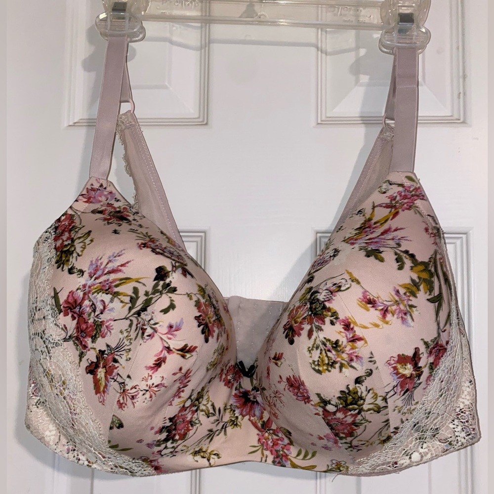 Cacique Pink Floral Lace‎ Underwire Bra